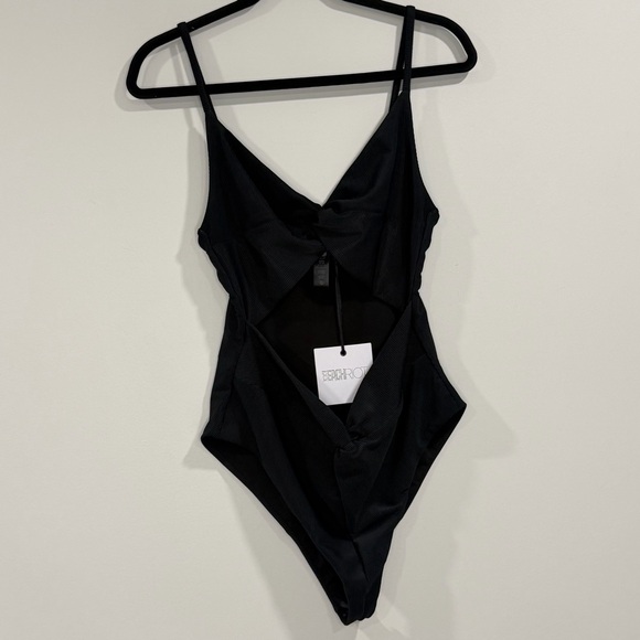 BEACH RIOT Women’s One Piece Front Open Black Swimsuit Size XL NWT MSRP $168